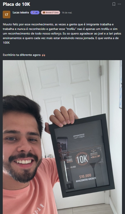 Plaquinha de 10 k